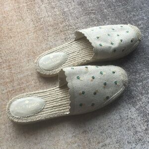 Kate Spade Rosie pineapple espadrille mules sz 8.5B